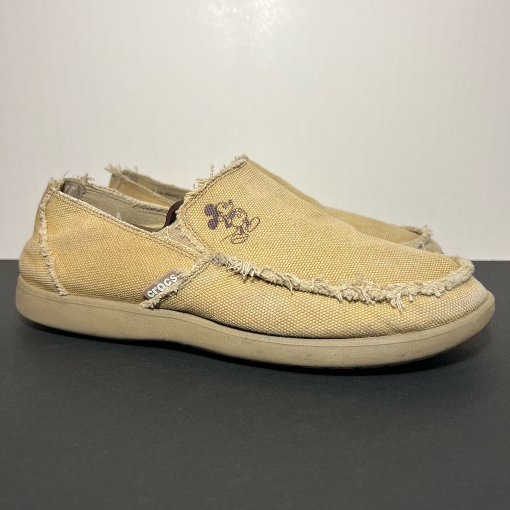 Mens CROCS x Disney Santa Cruz Tan Slip On Loafers / Size 9